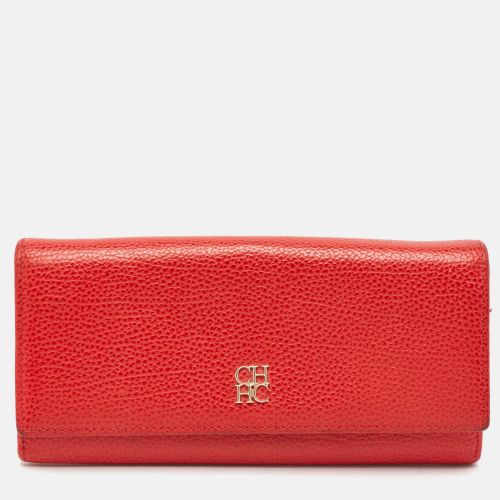 Leather Flap Continental Wallet - CH Carolina Herrera - Modalova