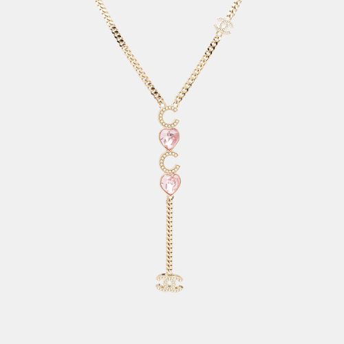 CC Heart Coco Faux Pearl Resin Tone Necklace - Chanel - Modalova