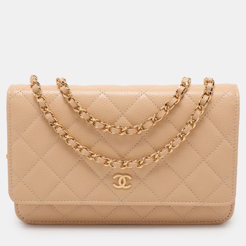 Quilted Caviar Leather CC Wallet On Chain - Chanel - Modalova