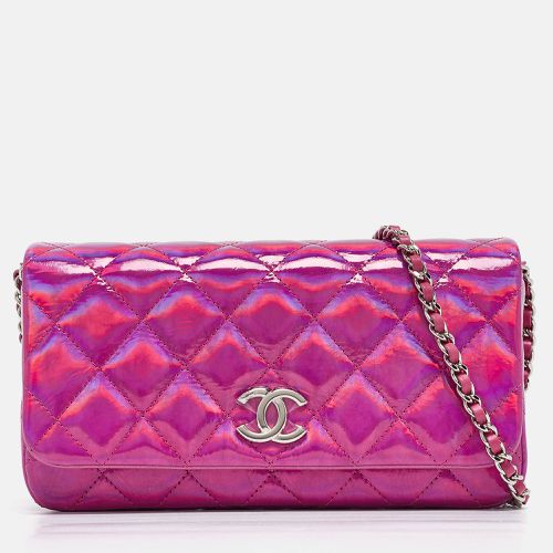 Iridescent Quilted Patent Leather CC Chain Clutch - Chanel - Modalova