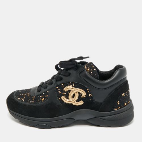 Leather and Tweed CC Logo Lace Up Sneakers Size 36 - Chanel - Modalova