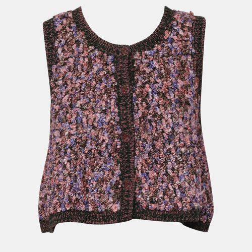 Knitted Embellished Buttons Vest M - Chanel - Modalova