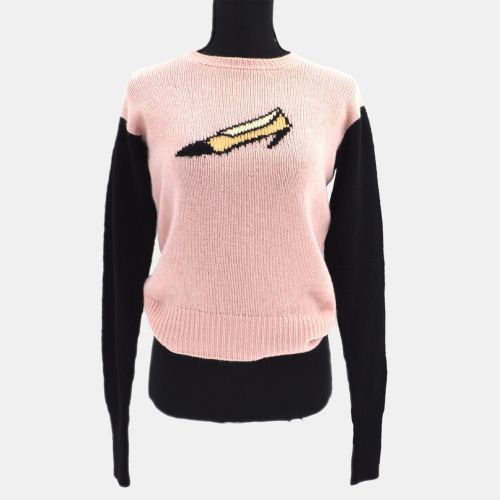 Pink Long Sleeve Round Neck Knit Sweater - Chanel - Modalova