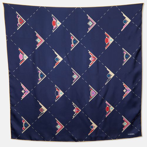 CC Geometric Print Silk Scarf - Chanel - Modalova