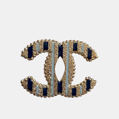 CC Enamel Striped Brooch - Chanel - Modalova