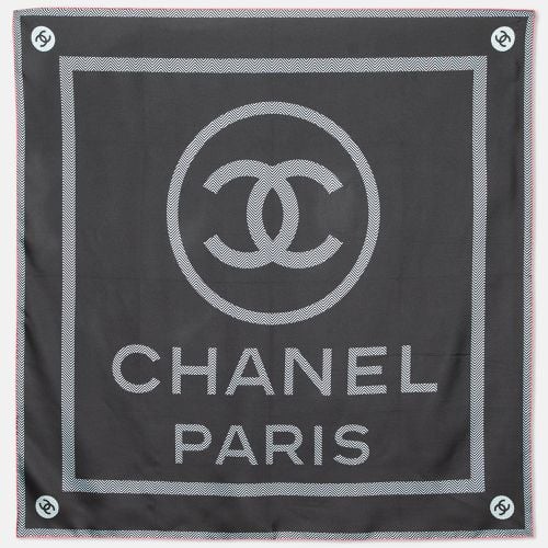 CC Logo Print Silk Square Scarf - Chanel - Modalova