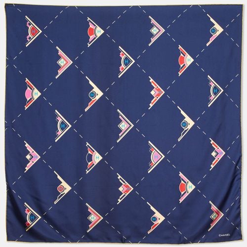 CC Geometric Print Silk Scarf - Chanel - Modalova