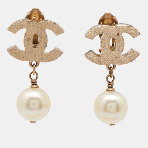 CC Faux Pearl Tone Earrings - Chanel - Modalova