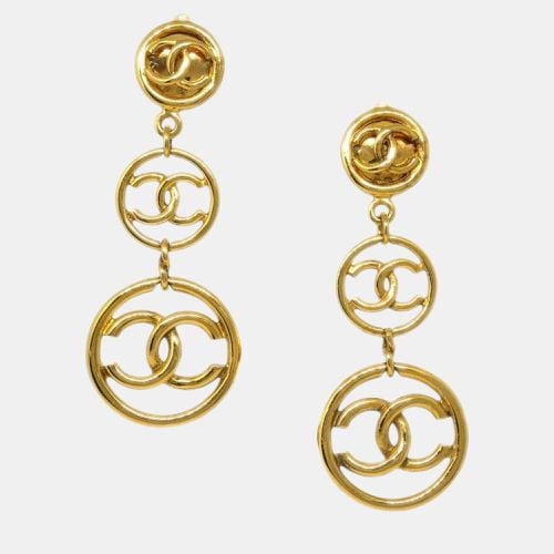 Chanel Gold Dangle Clip-On Earrings - Chanel - Modalova