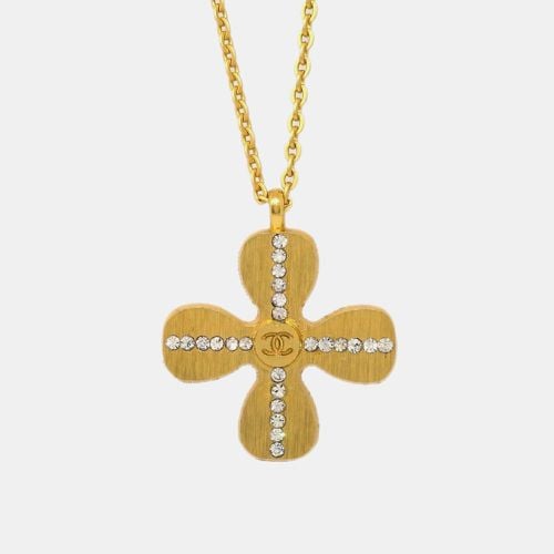 Rhinestone Clover Chain Pendant Necklace 01C - Chanel - Modalova