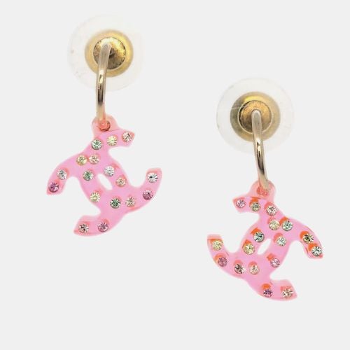 Rhinestone CC Dangle Piercing Earrings - Chanel - Modalova