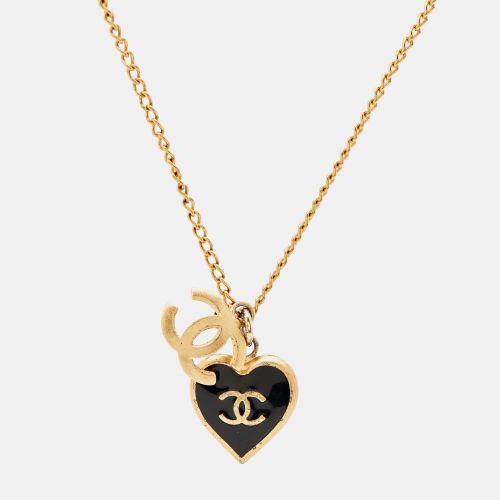 CC Heart Enamel Tone Necklace - Chanel - Modalova