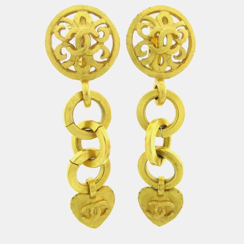 Heart Dangle Earrings Clip-On - Chanel - Modalova