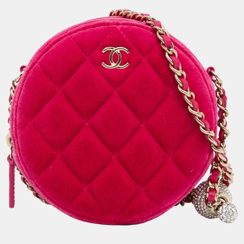 Velvet Pearl Crush Round Clutch with Chain - Chanel - Modalova