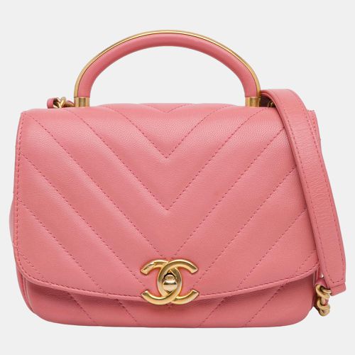 Small Chevron Lambskin Reversed Round Flap - Chanel - Modalova