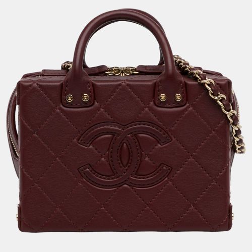 CC Quilted Calfskin Vanity Case Box Bag - Chanel - Modalova