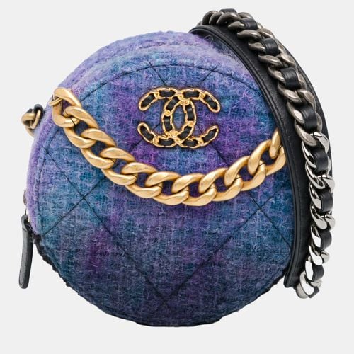 Purple Tweed 19 Round Clutch with Chain - Chanel - Modalova