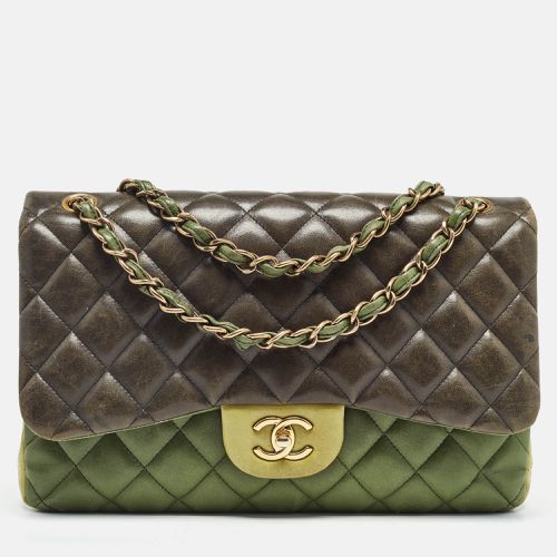 Tricolor Quilted Leather Jumbo Classic Double Flap Bag - Chanel - Modalova