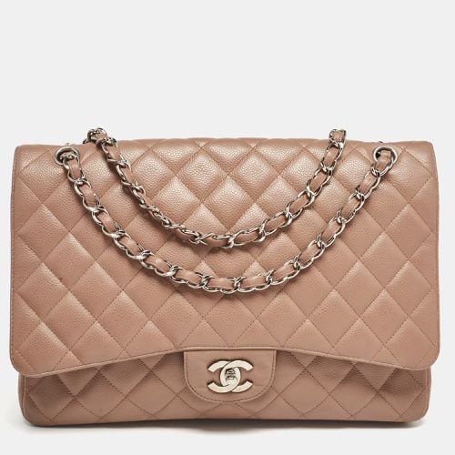 Old Rose Quilted Caviar Leather Maxi Classic Single Flap Bag - Chanel - Modalova