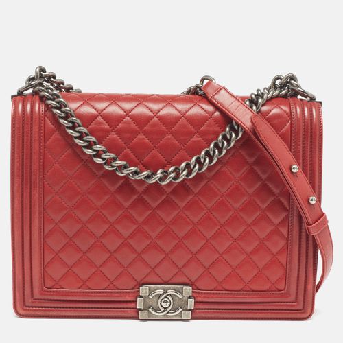 Quilted Leather Large Boy Flap Bag - Chanel - Modalova