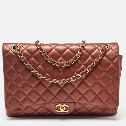 Copper Quilted Leather Maxi Classic Double Flap Bag - Chanel - Modalova