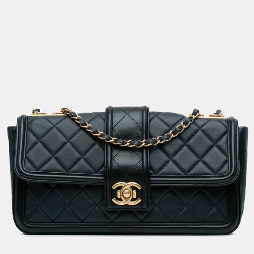 Blue Quilted Lambskin Leather Large Elegant CC Flap Bag - Chanel - Modalova