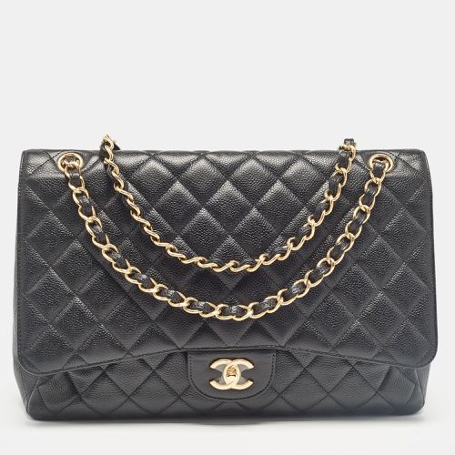 Quilted Caviar Leather Maxi Classic Single Flap Bag - Chanel - Modalova