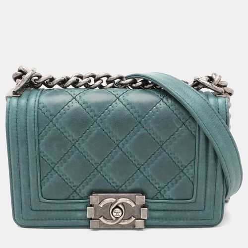 Quilted Leather Double Stitch Small Boy Bag - Chanel - Modalova