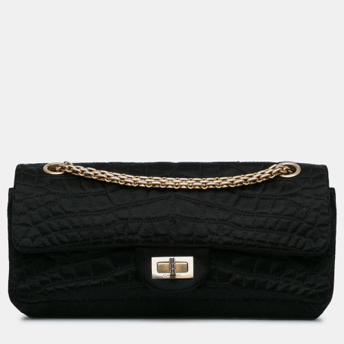 Satin Reissue 2.55 Croc Stitched East West Double Flap Bag - Chanel - Modalova