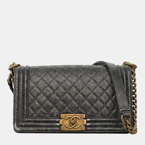 Metallic Leather Medium Boy Bag - Chanel - Modalova