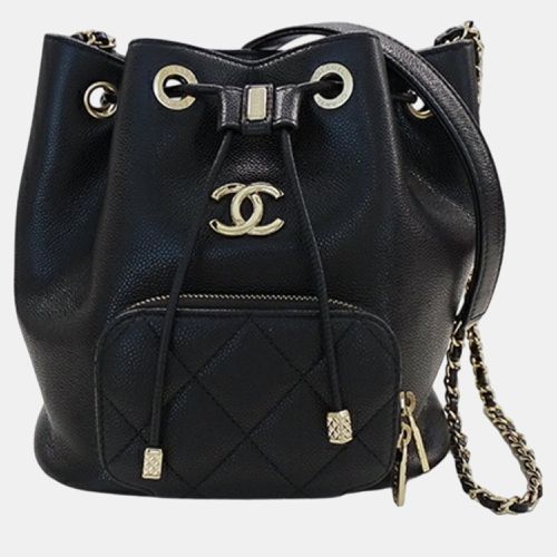 Caviar Skin Matelasse Chain Shoulder Bucket Bag - Chanel - Modalova