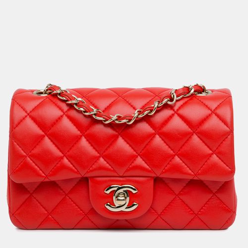 Rouge Quilted Lambskin Mini Rectangular Classic Flap Bag - Chanel - Modalova