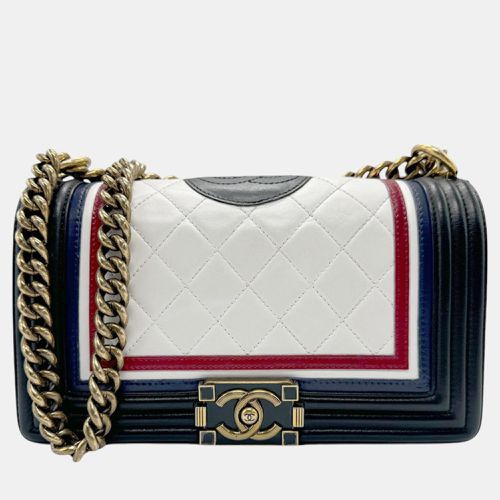 White Gold Leather Boy Bag - Chanel - Modalova