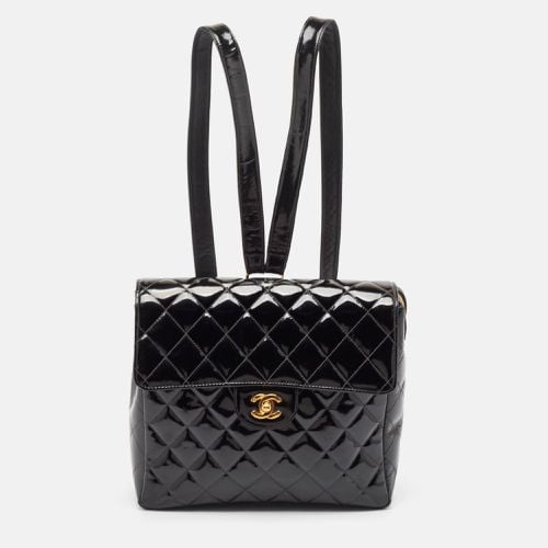 Quilted Patent Leather CC Flap Backpack - Chanel - Modalova