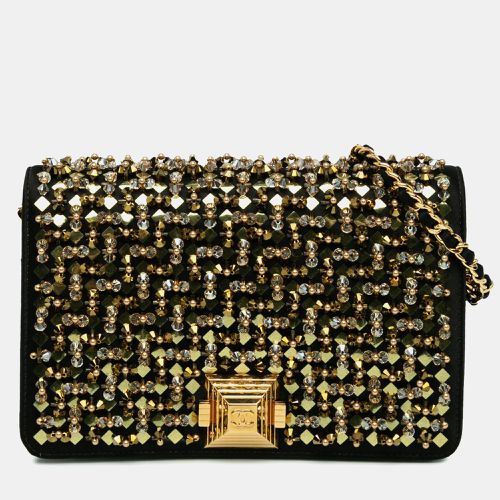 Satin Gold Embellished Pyramid Wallet On Chain - Chanel - Modalova