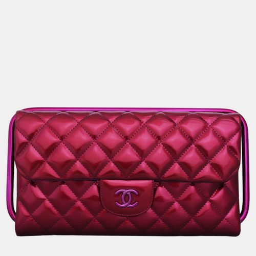 SS Quilted Patent Metal Handle Clutch - Chanel - Modalova