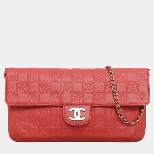 Coral Lambskin Leather Precious Symbols Flap Shoulder Bag - Chanel - Modalova