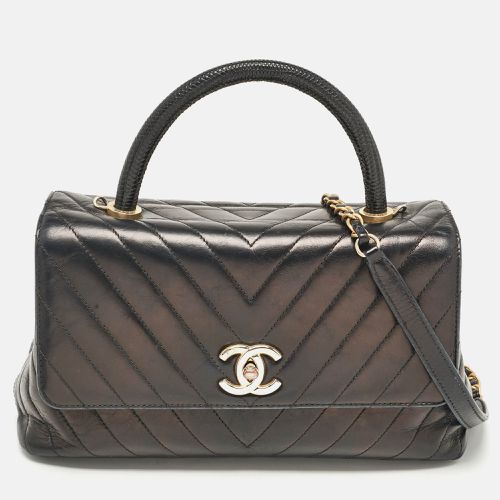 Chevron Leather Small Coco Top Handle Bag - Chanel - Modalova