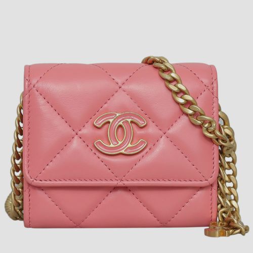 CC Charms Flap Card Holder on Chain - Chanel - Modalova