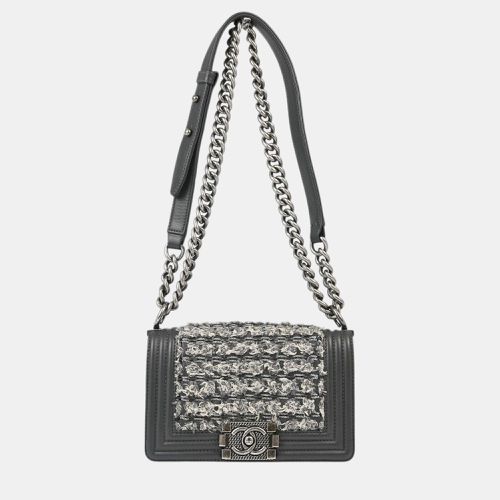 Boy Gray Lambskin Tweed Small Chain Shoulder Bag - Chanel - Modalova