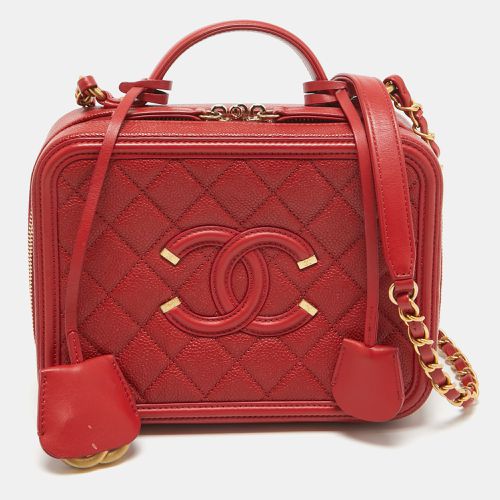 Quilted Caviar Leather Medium CC Filigree Vanity Case Bag - Chanel - Modalova