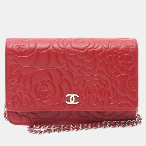 Lambskin Camellia Wallet On Chain - Chanel - Modalova