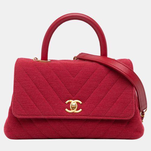 Small Chevron Jersey Coco Top Handle Satchel - Chanel - Modalova