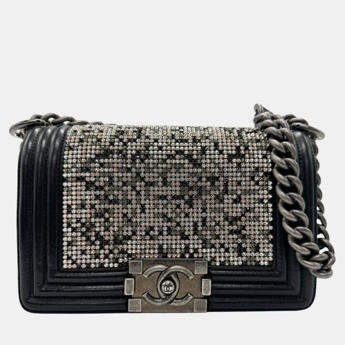 Leather Rhinestone Boy Shoulder Bag - Chanel - Modalova