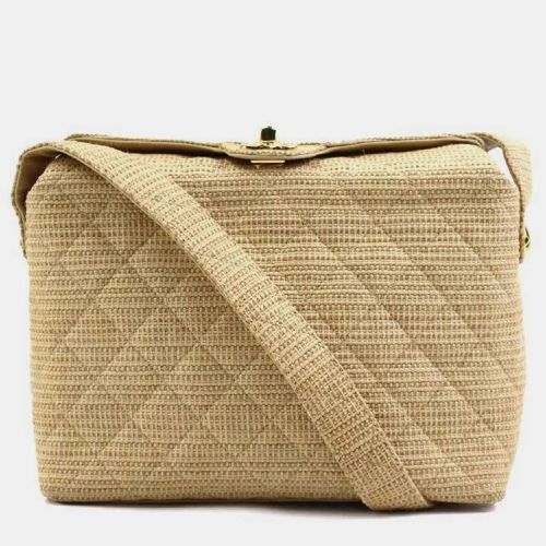 Gold Raffia Shoulder Bag - Chanel - Modalova