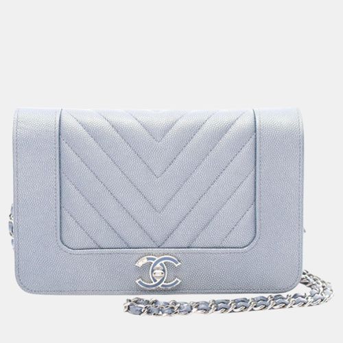 Chevron Quilted Caviar Mademoiselle Wallet On Chain - Chanel - Modalova