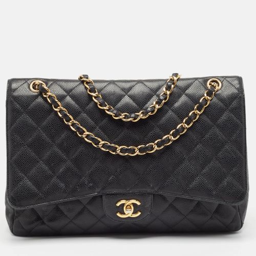 Quilted Caviar Leather Maxi Classic Single Flap Bag - Chanel - Modalova