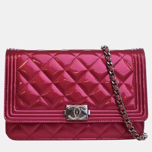 Patent Boy Wallet on Chain - Chanel - Modalova