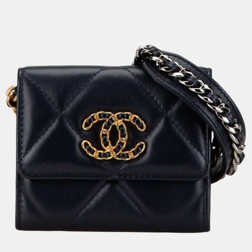 Lambskin 19 Flap Coin Purse With Chain - Chanel - Modalova