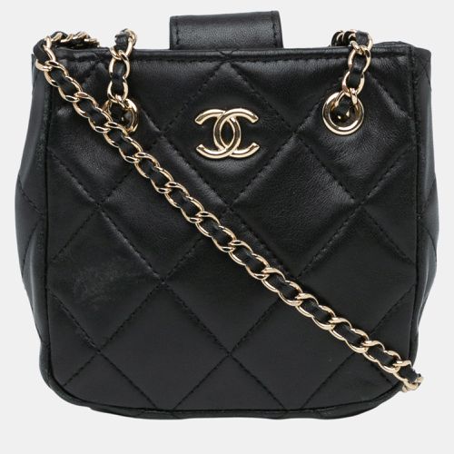 Quilted Lambskin Tiny Shopping Clutch With Chain - Chanel - Modalova